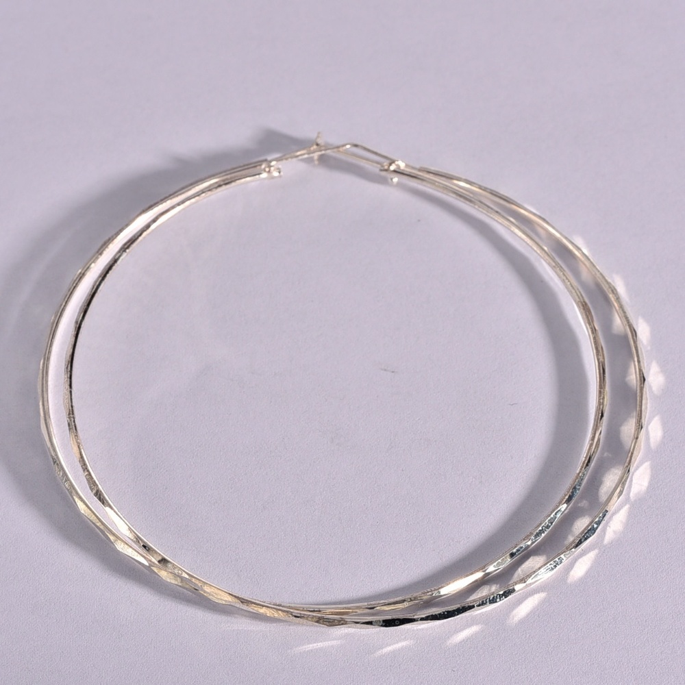 Large Sterling Silver Hoop Earrings